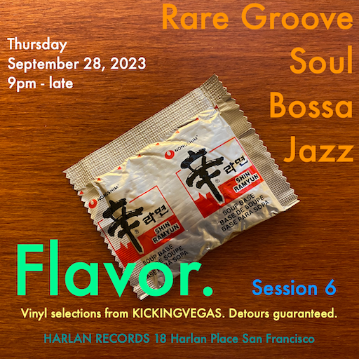 Flyer for Flavor #6, a DJ event at Harlan Records, San Francisco.